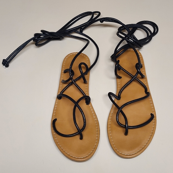 Heltid Gladiator strappy lace up flat sandals size 8 - Picture 4 of 8